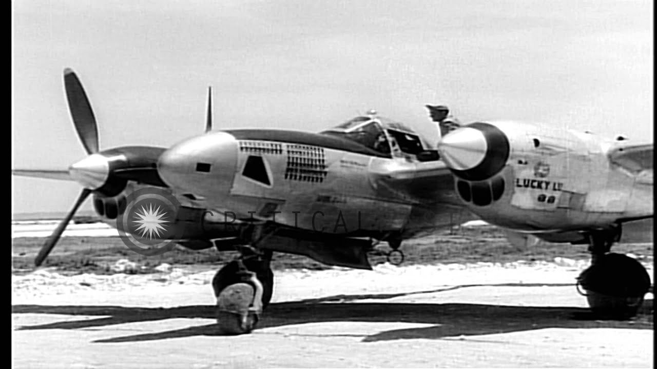 P-38s of USAAF 28th Photo Reconnaissance Squadron operating from Okinawa during W...HD Stock Footage