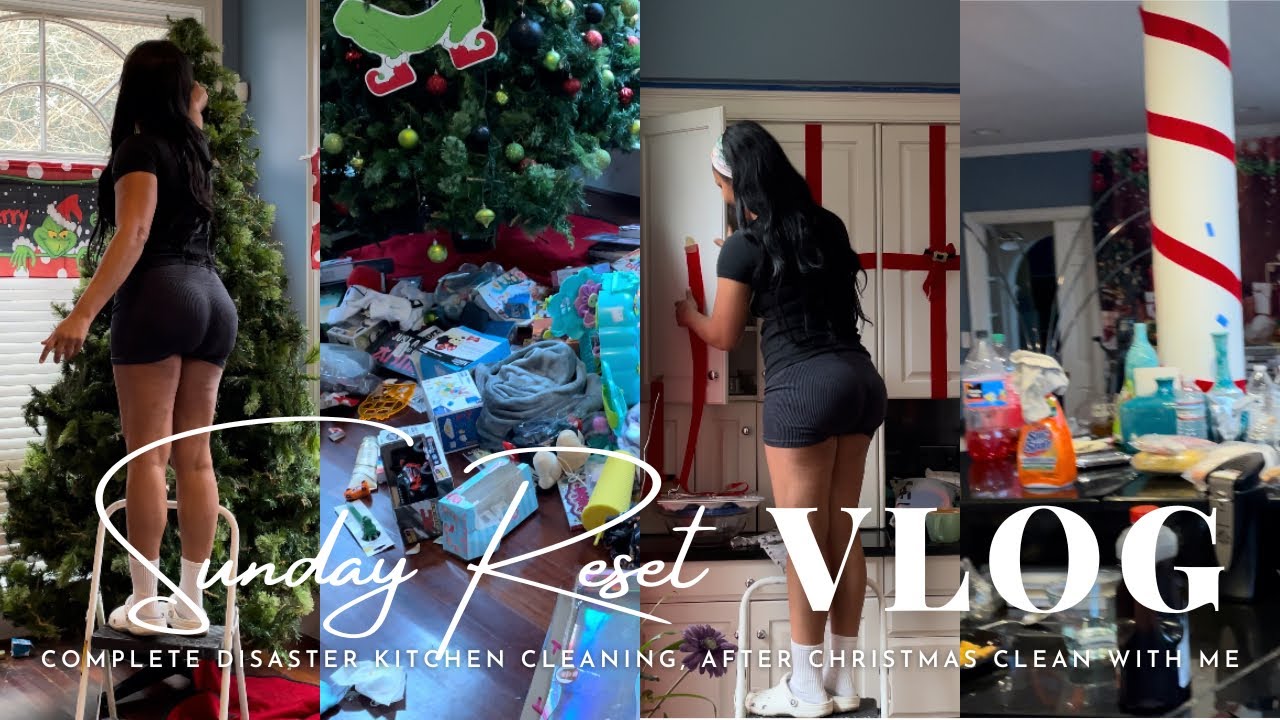 SUNDAY RESET | COMPLETE DISASTER CLEAN WITH ME | AFTER CHRISTMAS CLEANING | KITCHEN CLEANING ROUTINE