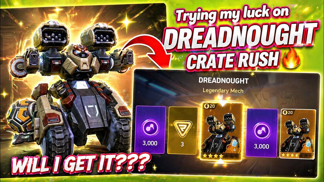 👉 DREADNAUGHT + CHARGE ROCKET 8 CRATE RUSH 😱🔥 WORTH IT OR SCAM?? | Mech Arena