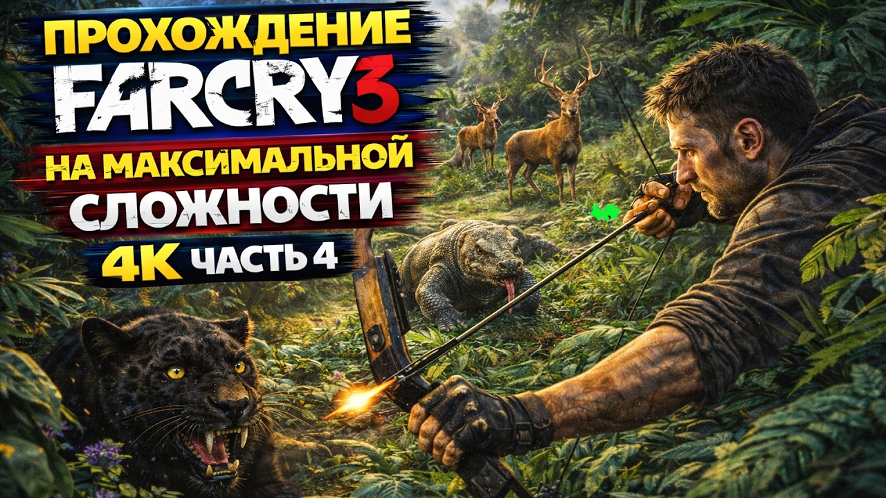 FAR CRY 3 НА МАКСИМАЛЬНОЙ СЛОЖНОСТИ ПРОХОЖДЕНИЯ ЧАСТЬ 4 ОХОЧУСЬ НА ЗВЕРЯ 4K 60 FPS