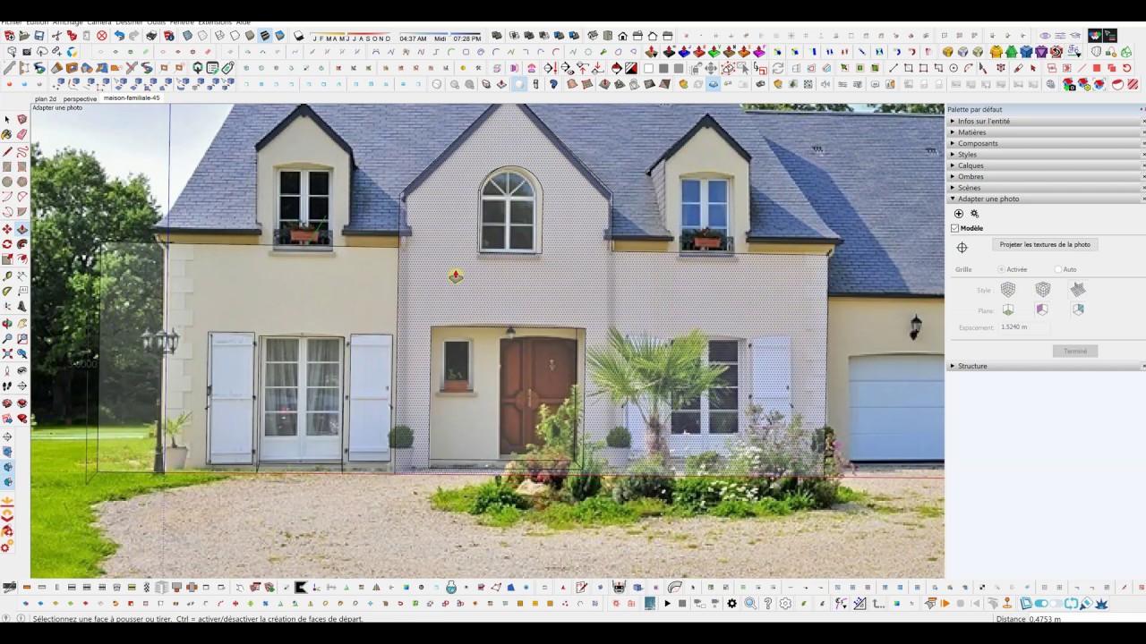 photo adaptée dans sketchup