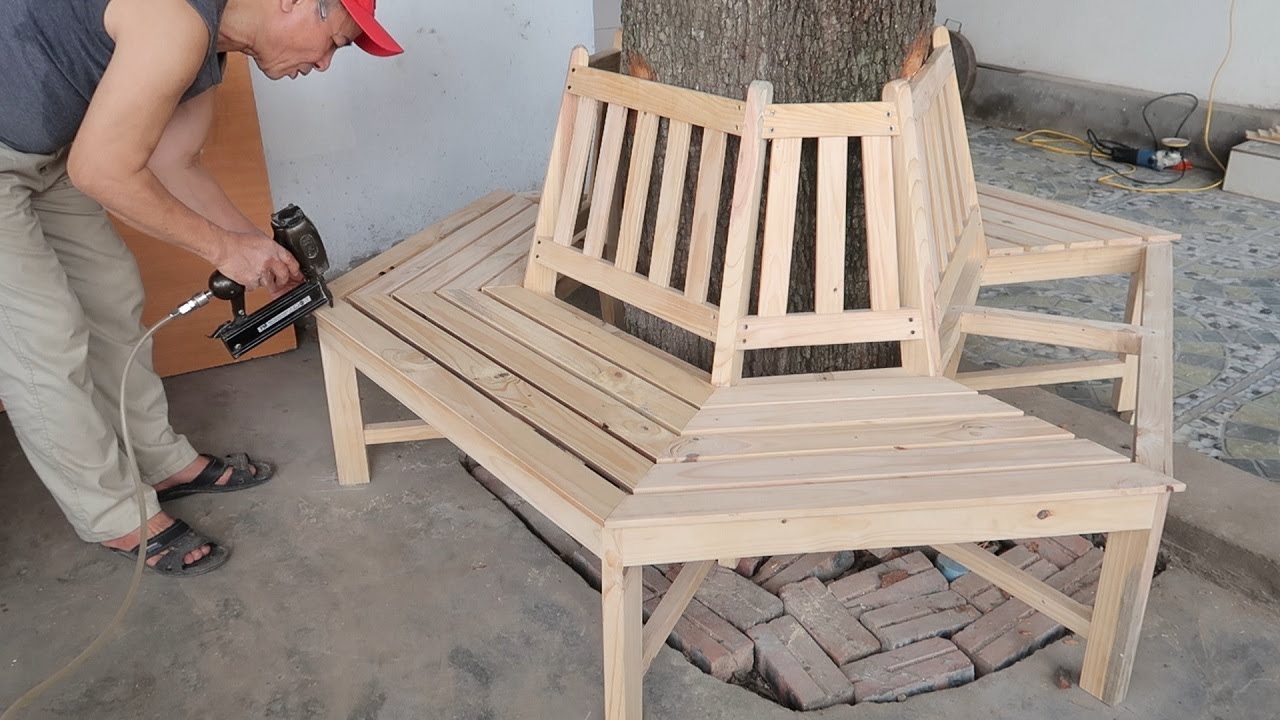 Garden Design Ideas From Old Pallets - Build Bench Tree Benches Provide Beautiful Outdoor Seating