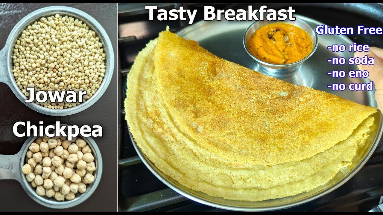 Jowar + Chickpea dosa |Gluten-free, rich in fiber, Hi-protein Recipe | Healthy Breakfast Recipe