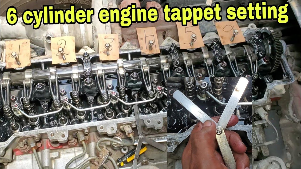 how to  6 cylinder Hino engine J08C 8E tappet setting Hino engine  firing order