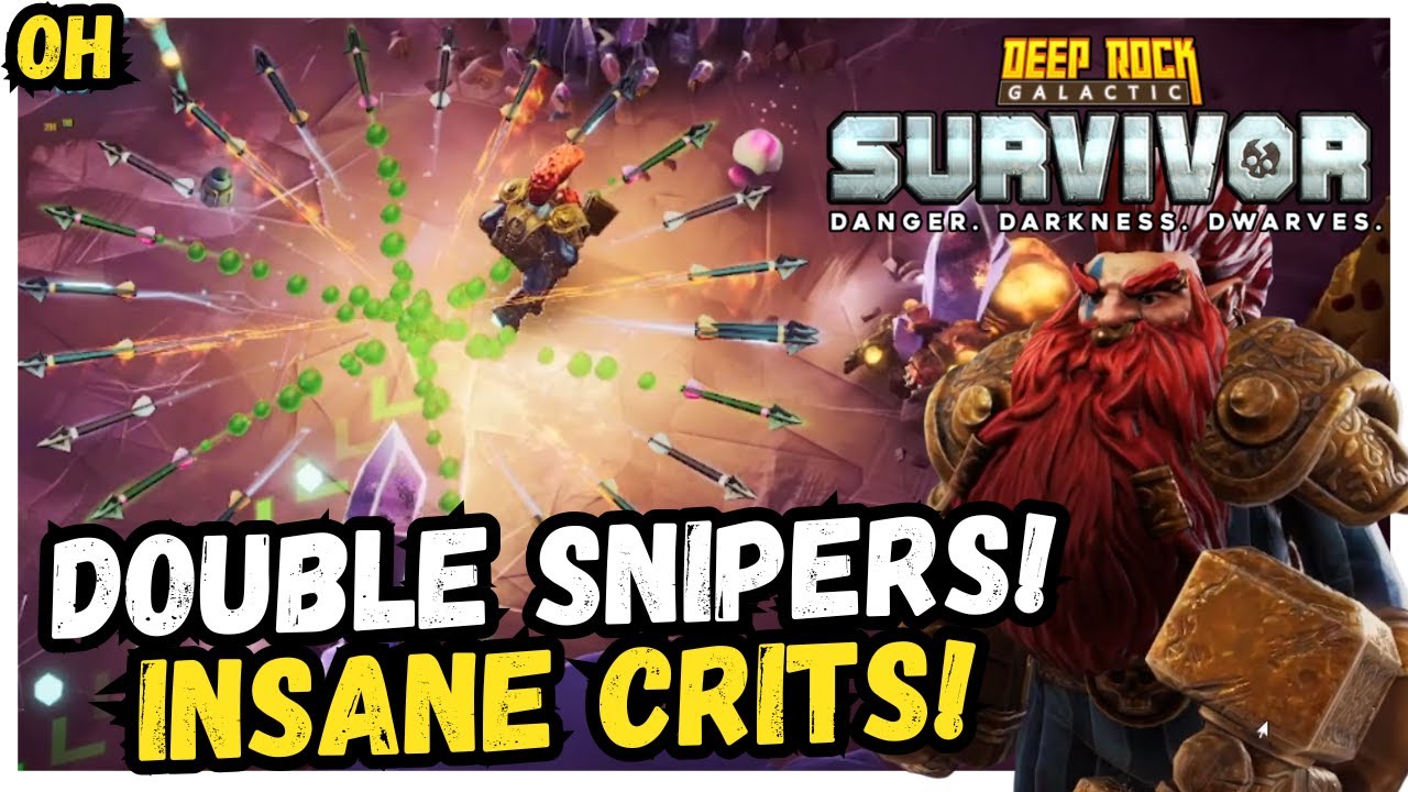 Double Snipers! Insane Crits!! Deep Rock Galactic Survivor!