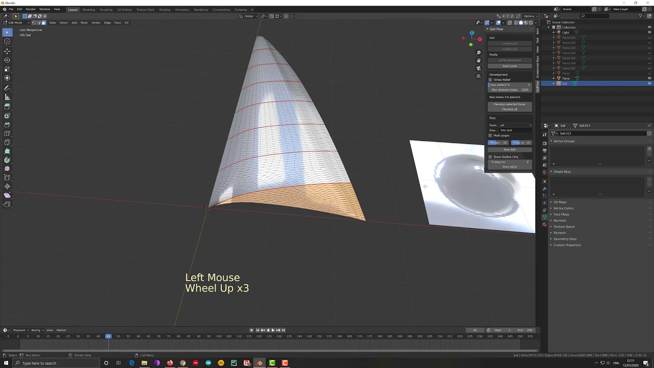 Design a sail with sailFlow 2: panels development