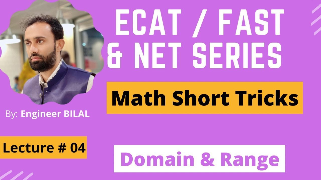12 Math Domain and Range of Function Short Tricks ECAT/ NET/ FAST/ PIEAS ǀǀ ECAT Math Short Tricks