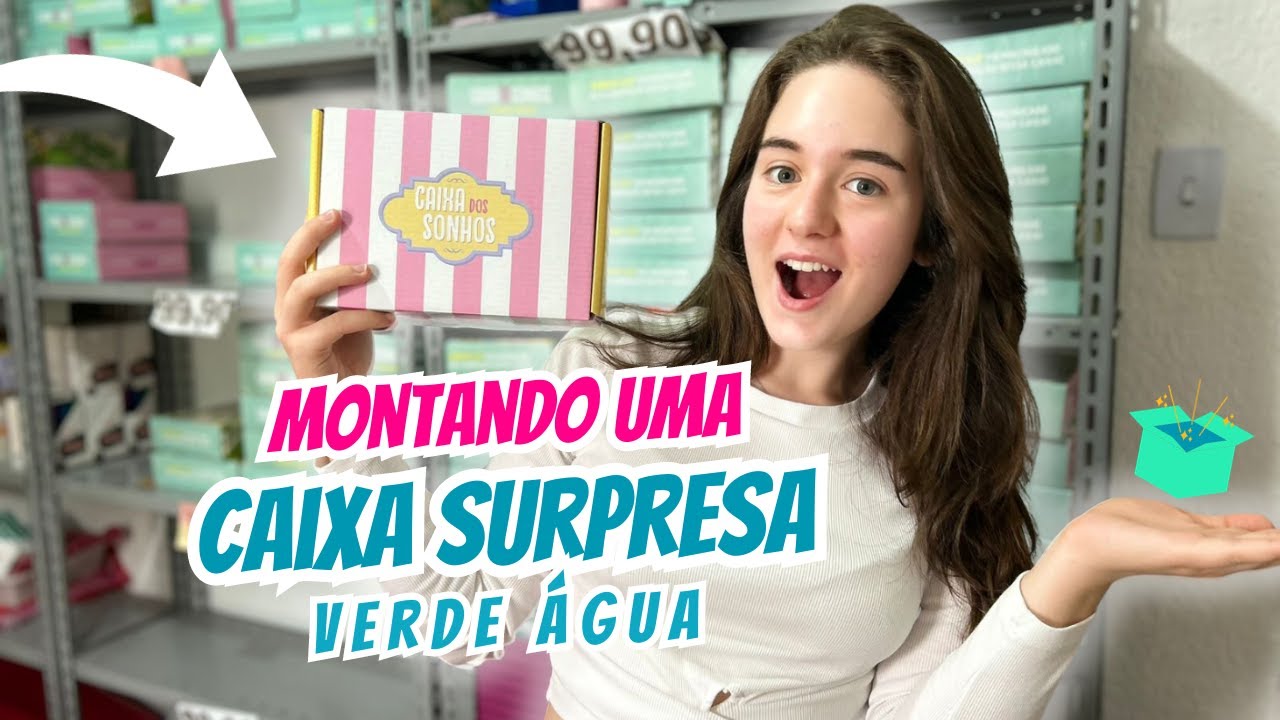 Montando uma CAIXA SURPRESA Verde Água 😱💚 | Papelaria Judá