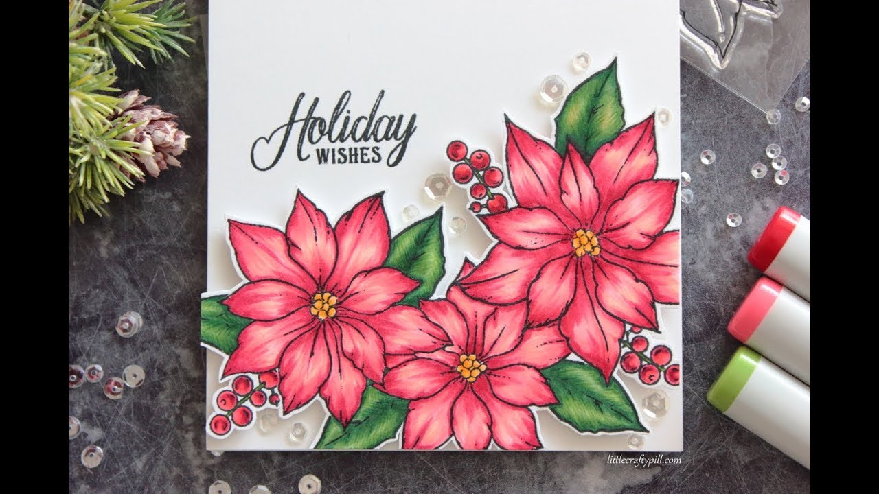 Coloring Poinsettias with Copic Markers