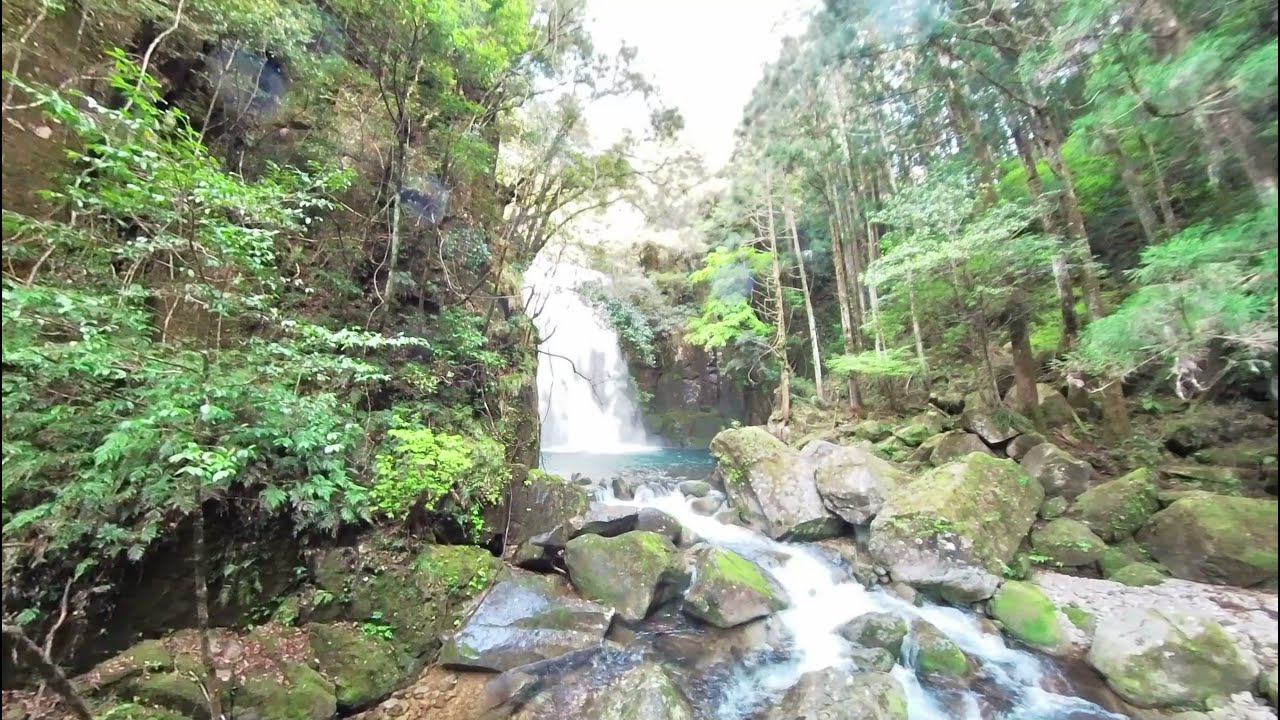 【風景と自然音】　癒しの風景　リラックス　和歌山県新宮市　桑ノ木の滝　日本の滝100選Japanese scenery  shingu,wakayama　Kuwanoki Falls