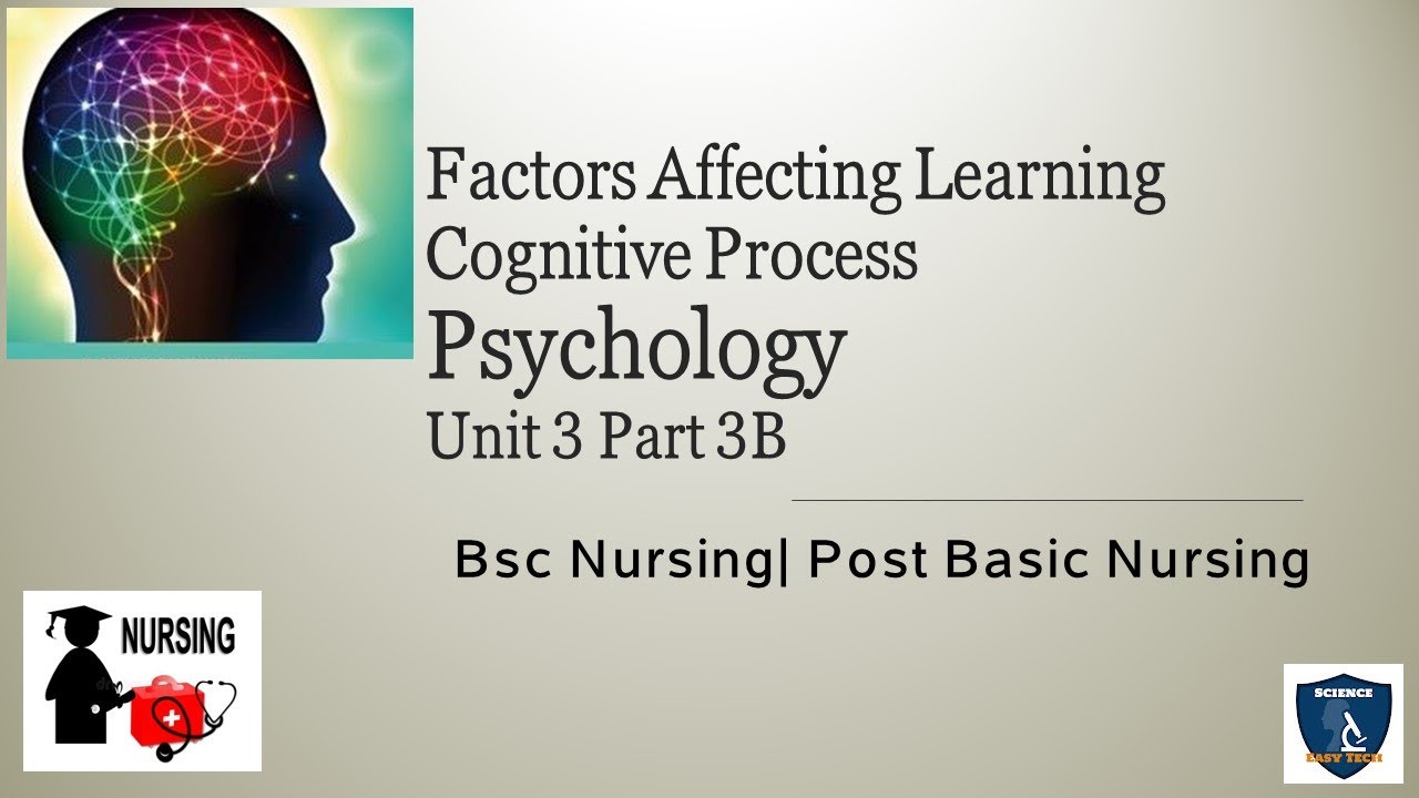 Learning|Factors affecting learning|Psychology|Cognitive processes|Unit 3|Part 3B|Bsc Nursing