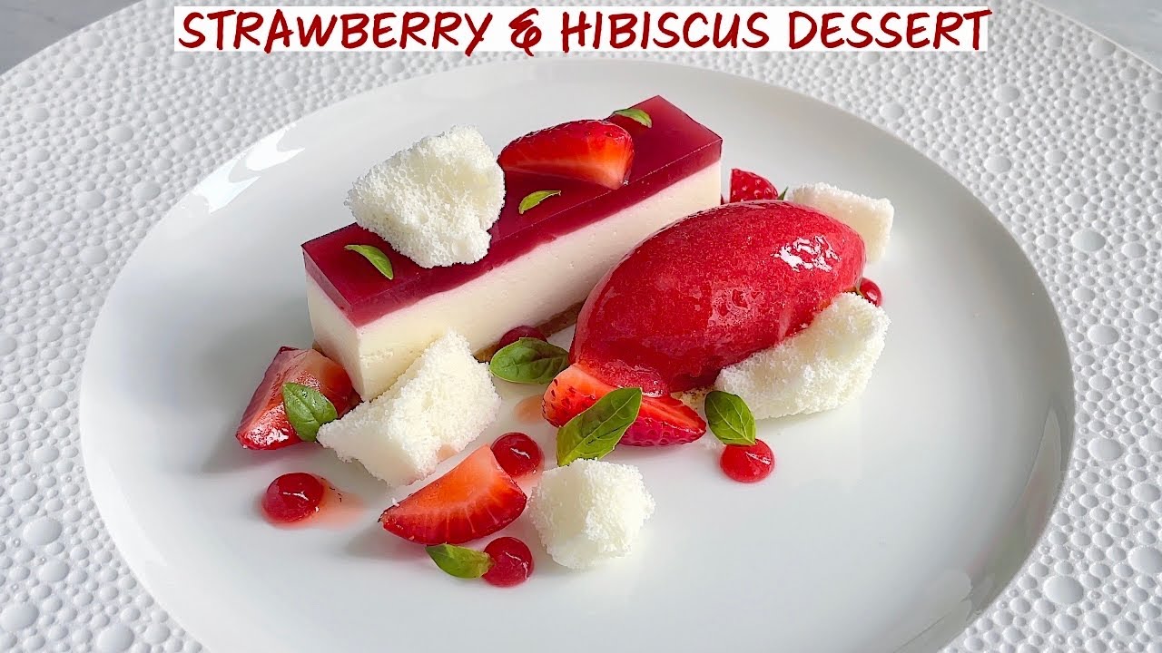 MICHELIN STAR Strawberry, Hibiscus, Yogurt and White Chocolate Dessert | Fine Dining Pastry Recipe