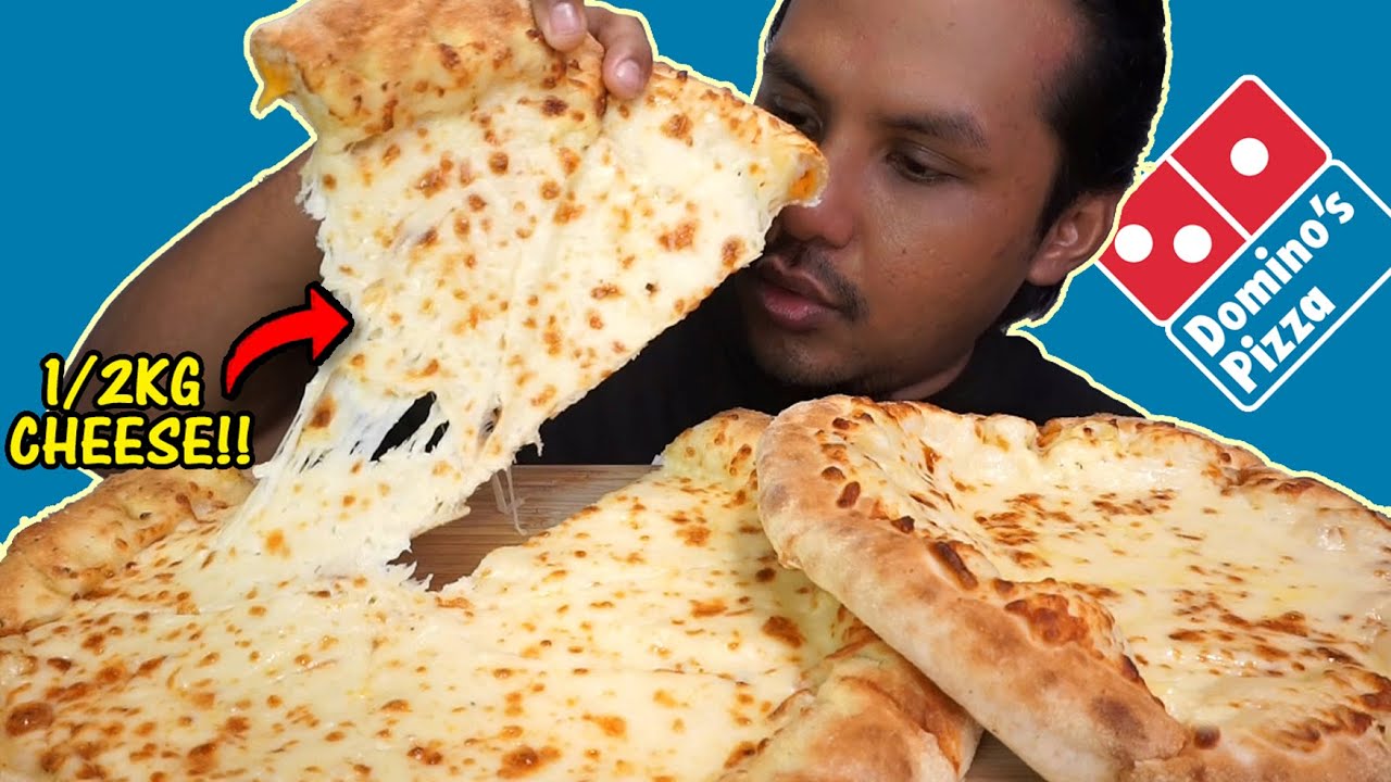 Cheese bersalut pizza (mukbang malaysia) DOMINOS PIZZA MEGA CHEESE