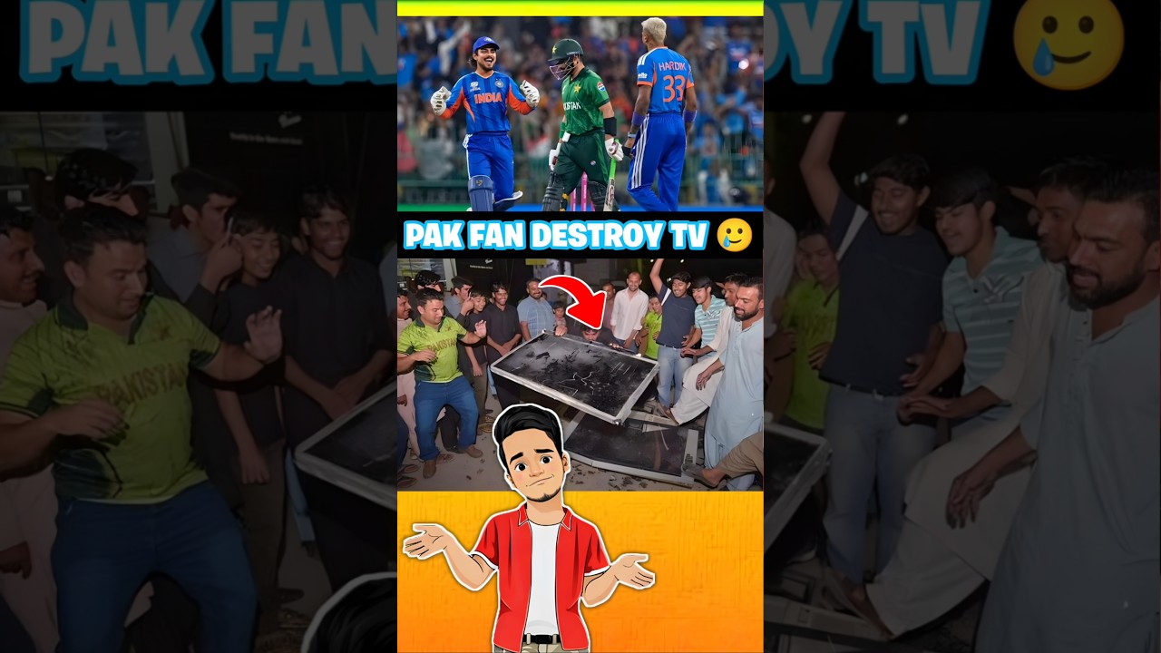 Crazy! Pakistani Fans BROKE TV after Pak lost the Ind vs pak match 🥲 #shorts