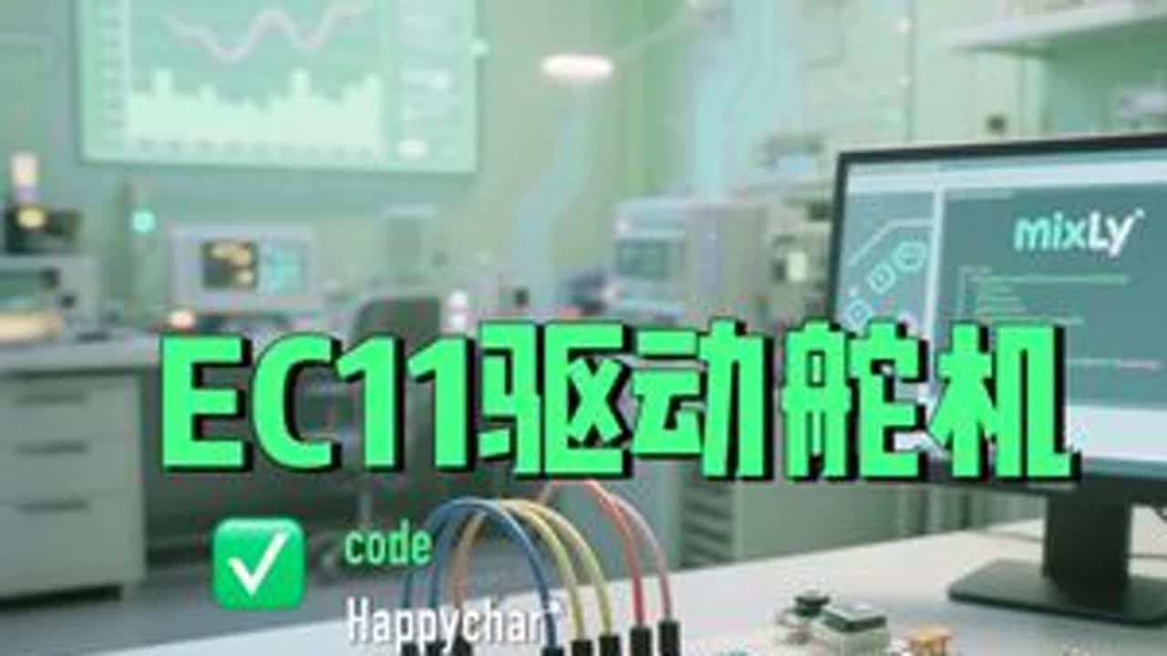ec11旋转编码1 控制舵机角度【图形化编程ESP32】 