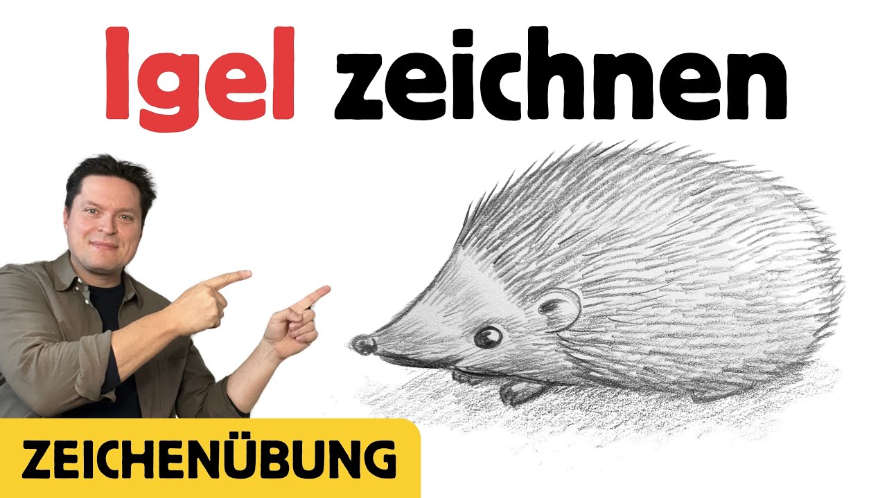 Igel Zeichnen 🦔 Tutorial - Einfache Schritt für Schritt Zeichenübung