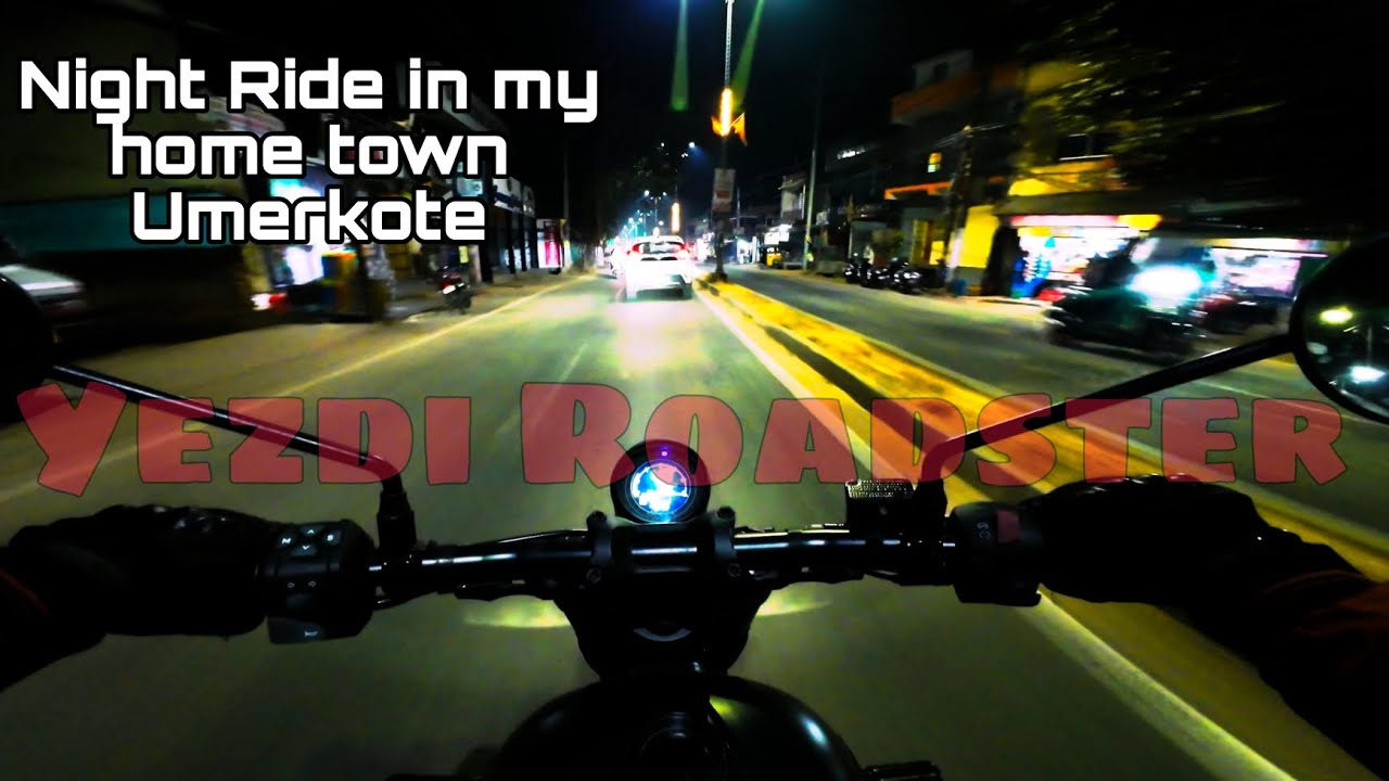 Winter nightride with my yezdi roadster | nightride in my home town umerkote | pov with dji action 4