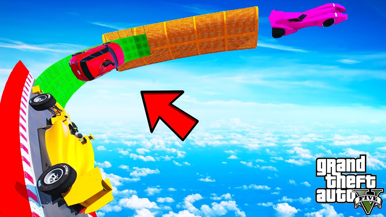FRANKLIN TRIED IMPOSSIBLE SPEED JUMP ULTRA MEGA RAMP PARKOUR CHALLENGE GTA 5 | SHINCHAN and CHOP