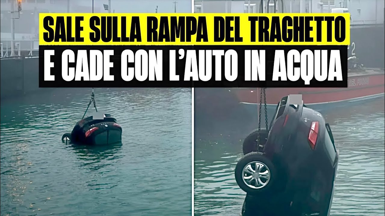 CHOC A VENEZIA: AUTO SALE SULLA RAMPA PER IL TRAGHETTO MA LA NAVE NON C'&Egrave;. UOMO SALVATO CON IL CANE