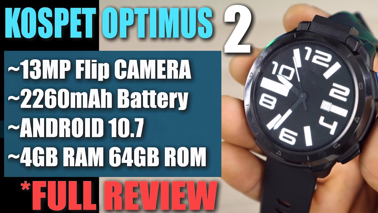 KOSPET OPTIMUS 2 SMARTWATCH | 13MP ROTATABLE CAMERA, 4GB+64GB MEMORY, ANDROID 10.7, GOOGLE PLAYSTORE