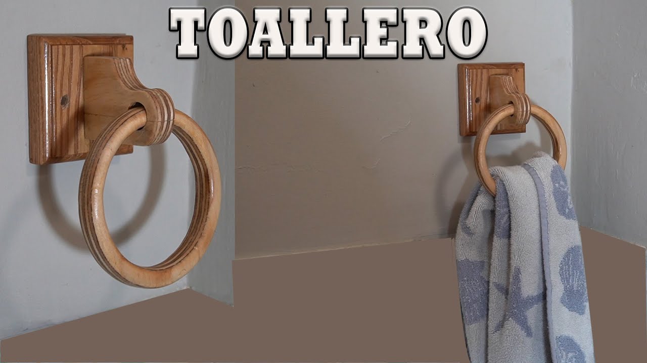 Utilizando madera de contrachapado y un Pedacito de Roble hacemos este Toallero para baño