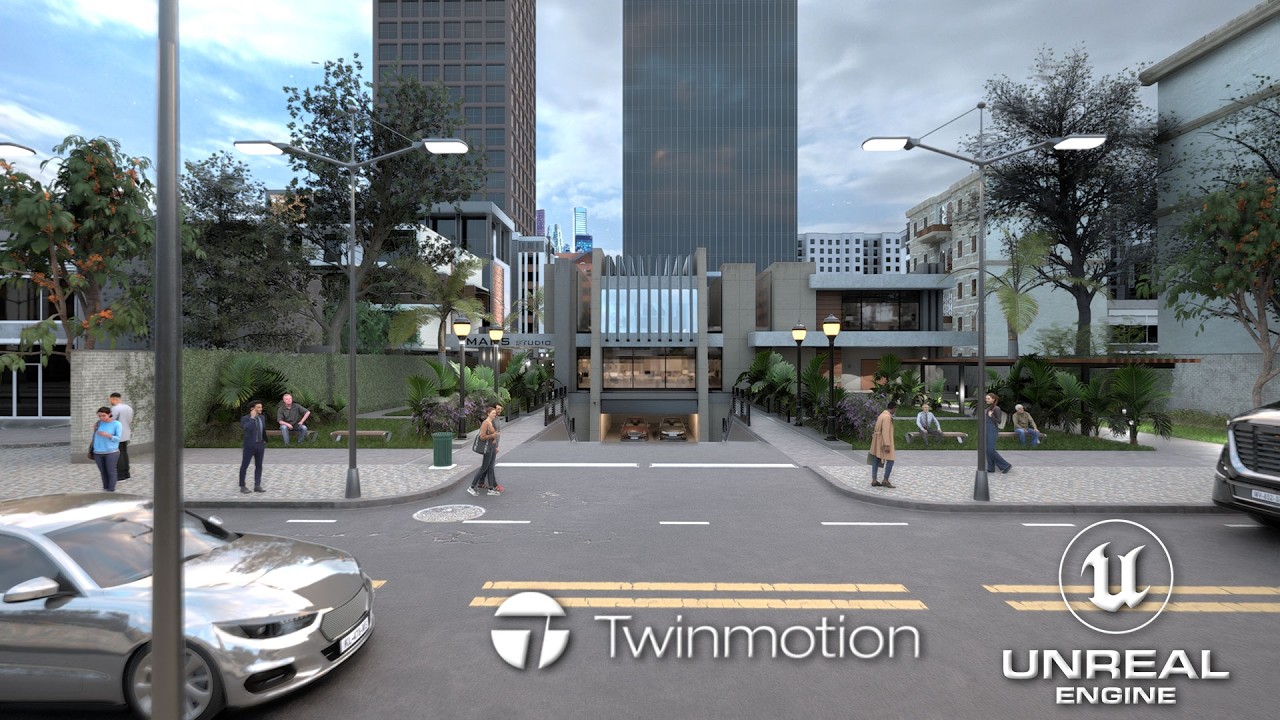 Modern Studio Building Exterior Animation_Architectural Visualization_Unreal Engine 5.7
