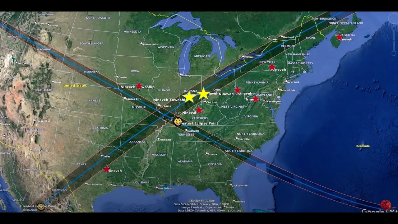Fact or False? April 8 eclipse passes over 7 cities called Nineveh?