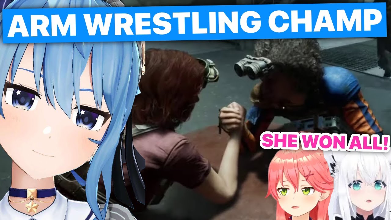 Suisei The Arm Wrestling Champion (Feat. Miko & Fubuki / Hololive) [Eng Subs]