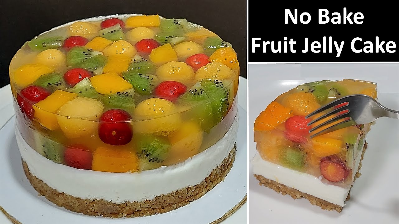 No Egg / No Bake / Easy Fruit Jelly Mousse Cake | Easy Fruit Jelly Mousse Cake | Fruit Jelly Cake