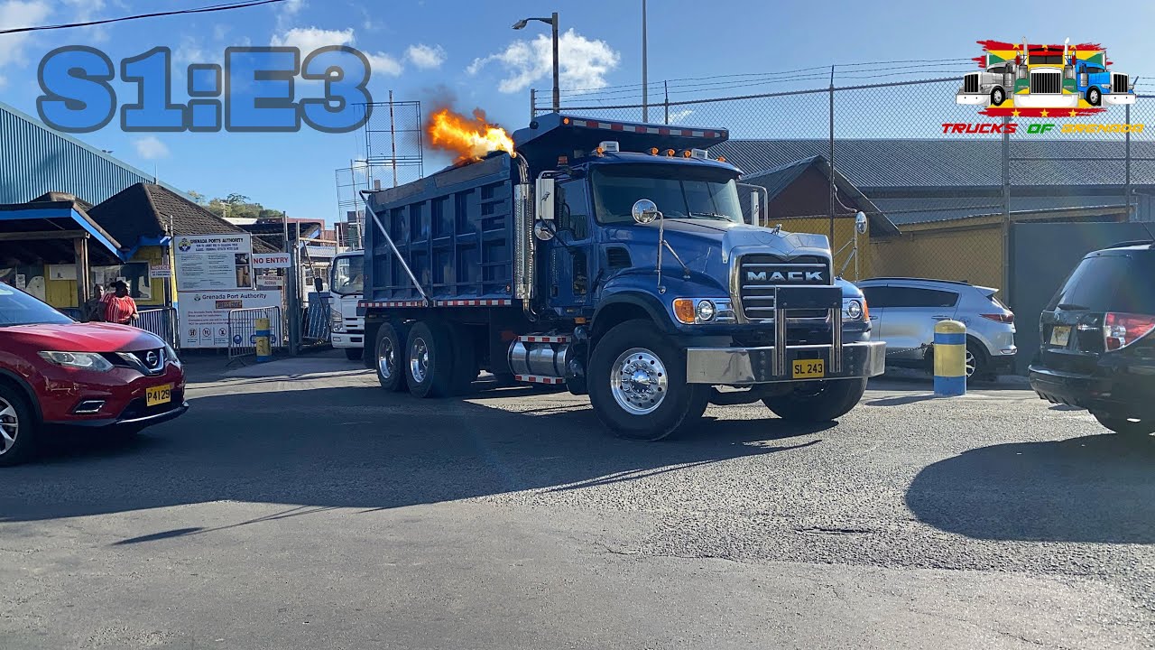 Trucks of Grenada offloading sand S1:E3