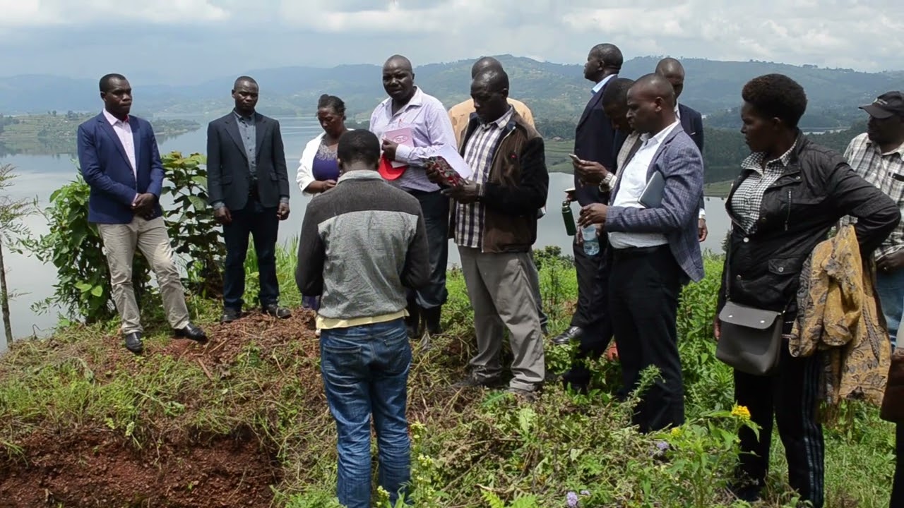 Kabale District leaders, Self Help Africa & AICM officials, visiting places around Lake Bunyonyi