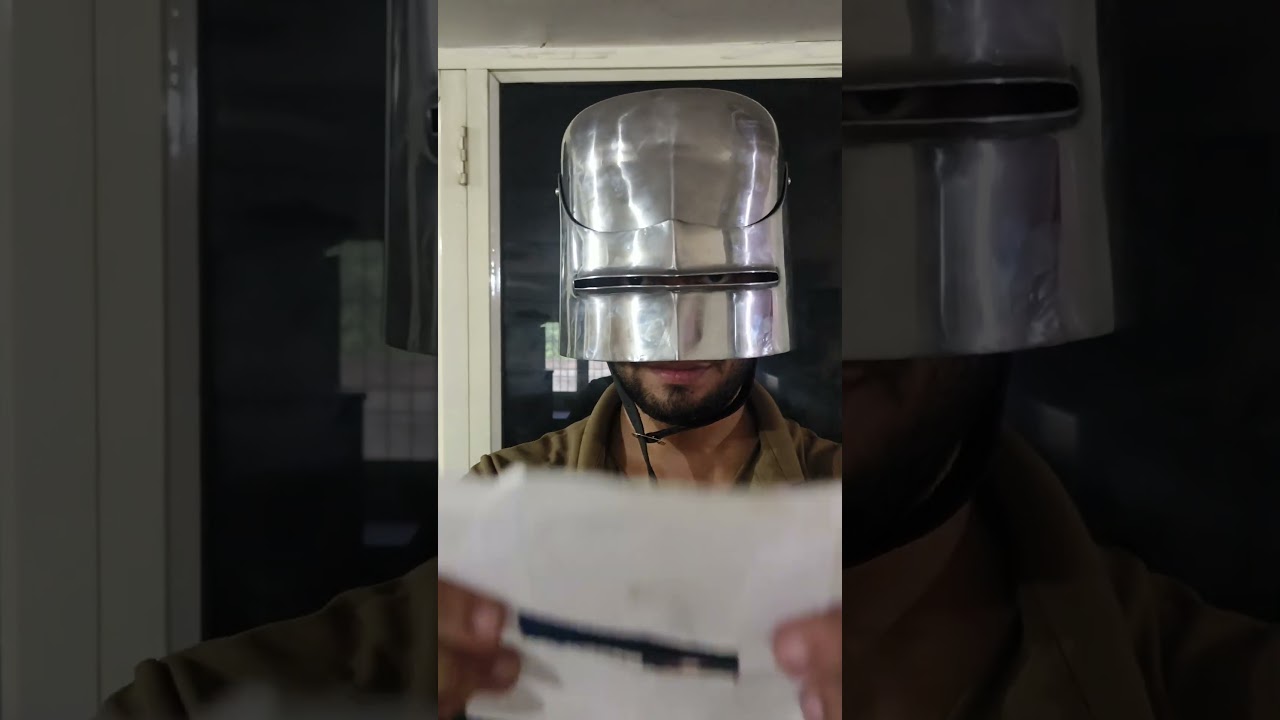 How people see from sallet helmet.  #medieval #armor #gothic #europe #reels #viral