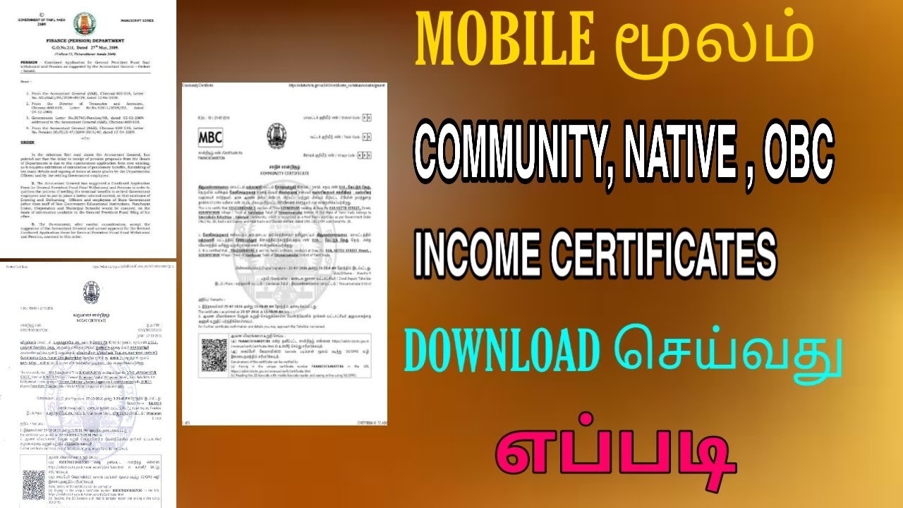 How to download community , native, income, OBC certificate online using mobile in Tamilnadu