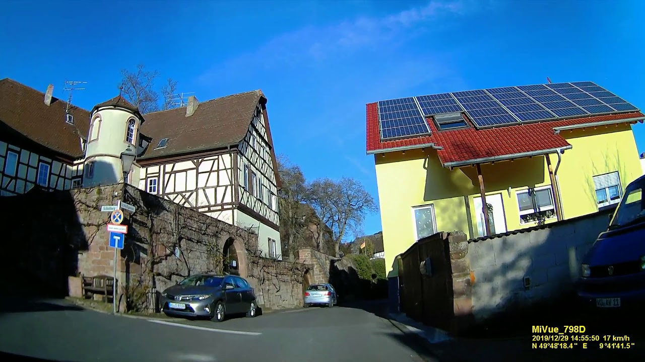 D: Markt Remlingen. Landkreis Würzburg. Kurze Fahrt durch den Ort. Dezember 2019