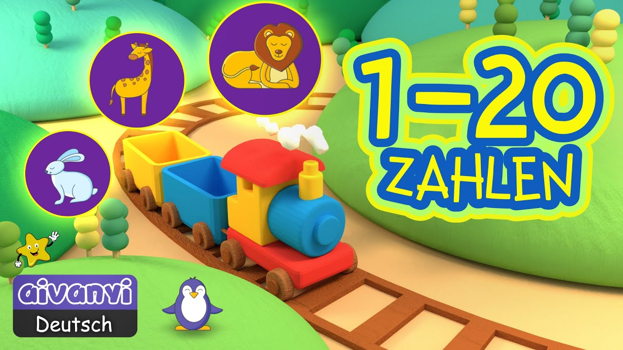 Zählen von 1 bis 20 🚂 Zahlenzug 🚂 Kinder zahlen lernen | Zahlen zählen | German Numbers 1 to 20