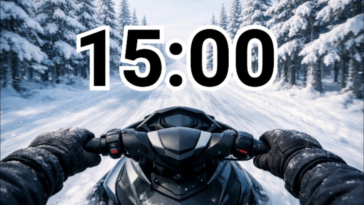 15-Minute Snow Ride Focus Timer | Calm Winter Motion