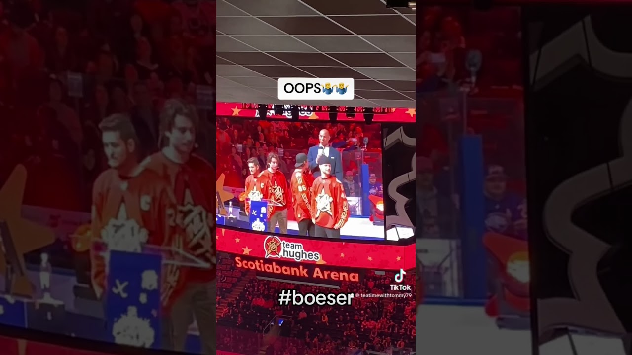 BROCK BOESER GETTING DISSED BY TEAM BUBLE & HUGHES!! 😂😂 #toronto #nhl #allstar #buble #boeser