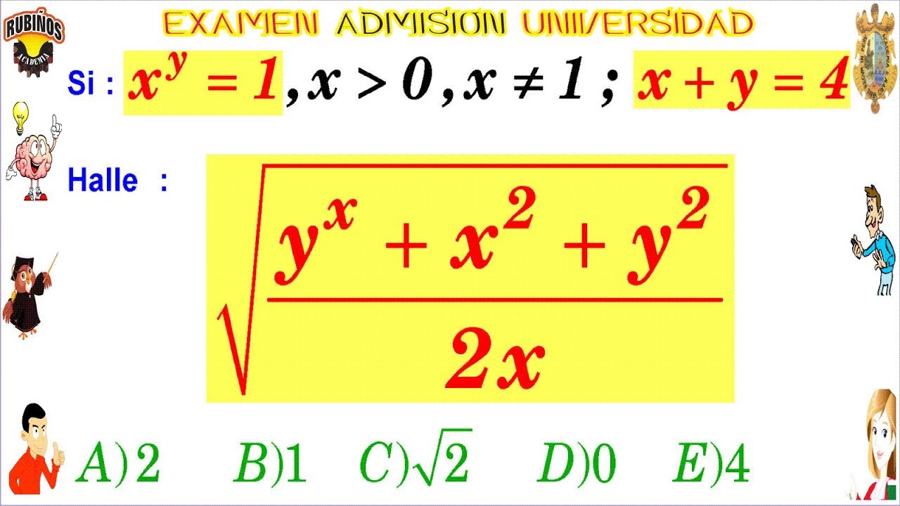 Examen Admisión a la Universidad SAN MARCOS DECO Exponentes Razonamiento Algebraico Solucionario