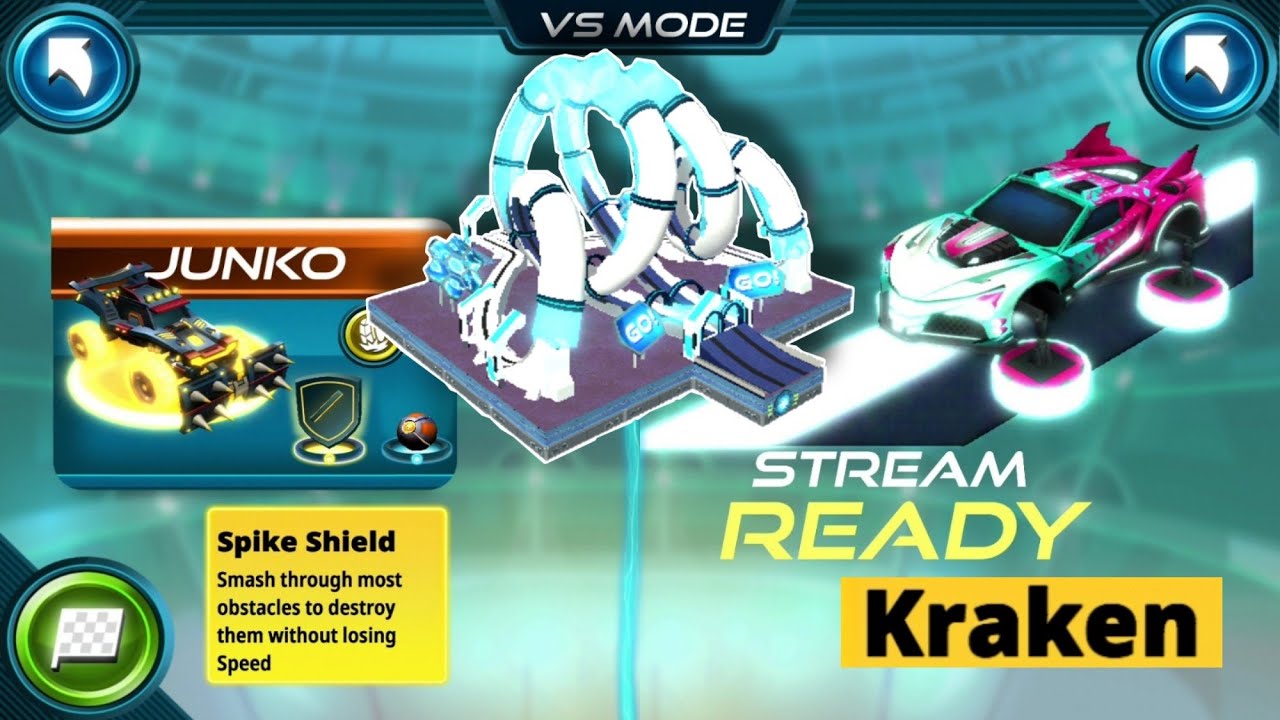 Hot Wheels Unlimited Racecraft - Junko and Stream Car Race in The Kraken Track