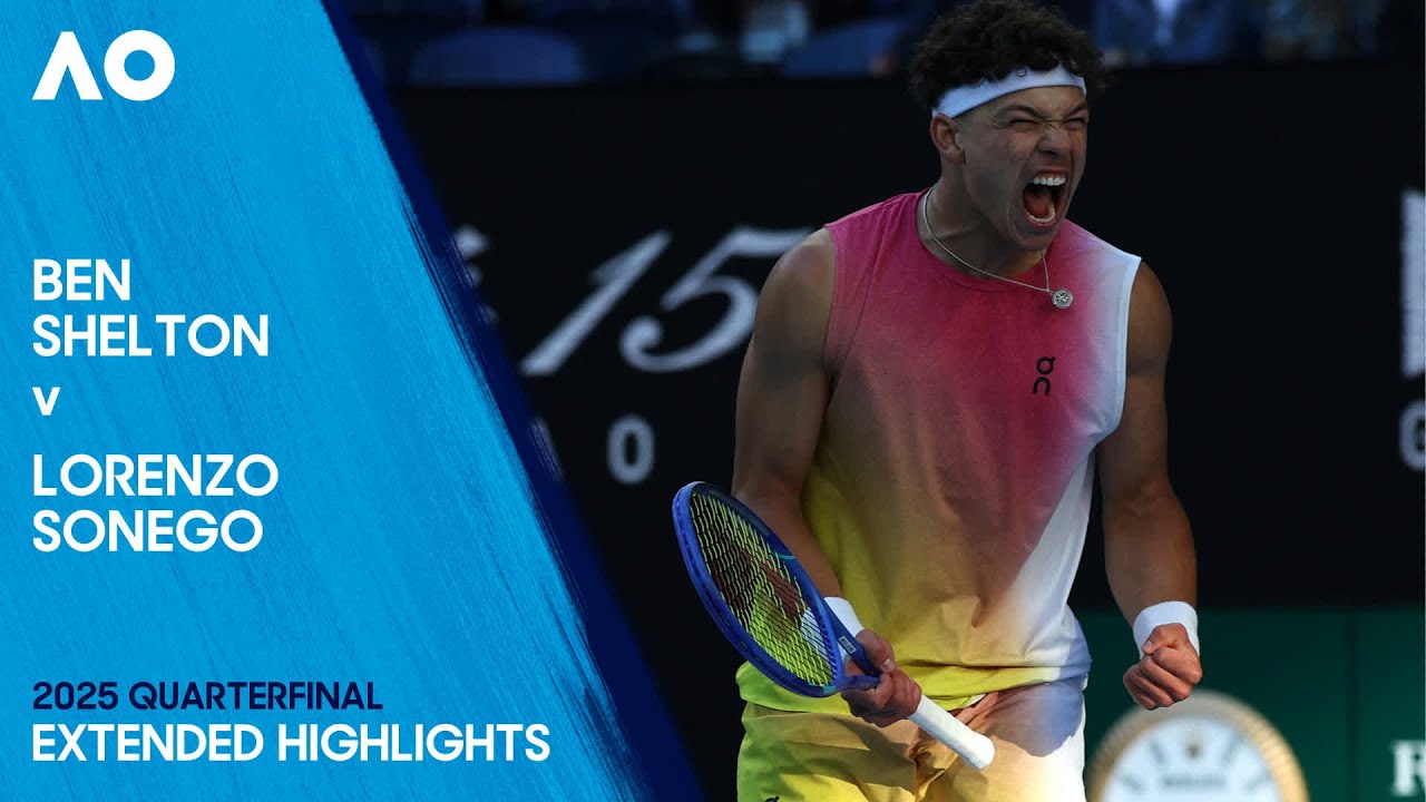 Ben Shelton v Lorenzo Sonego Extended Highlights | Australian Open 2025 Quarterfinal