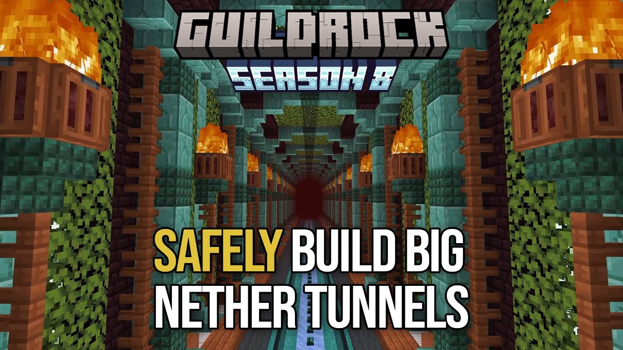 SAFELY Build Minecraft Nether Hub Tunnels Like a PRO
