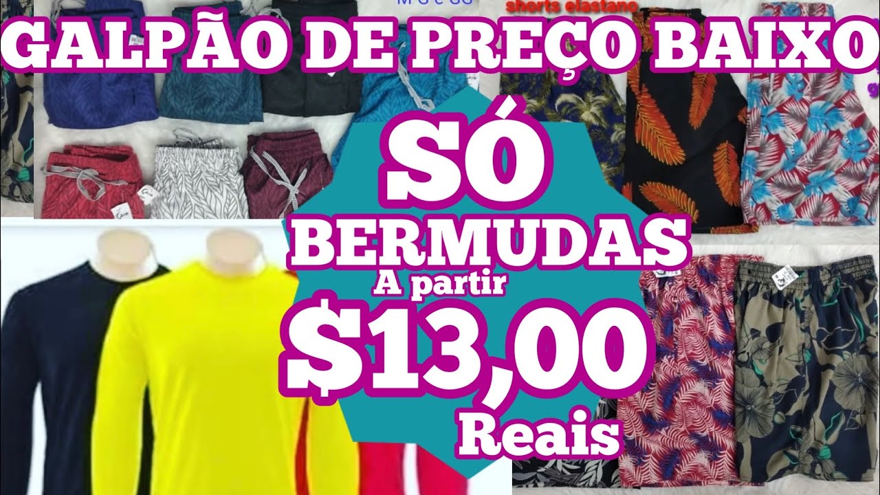 ACHEI NO BRÁS-BERMUDA MAURICINHO A PARTIR DE $13 REAIS O MAIOR FABRICANTE DE MODA MASCULINA DO BRÁS