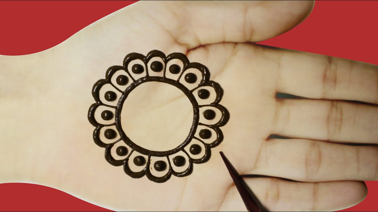 Simple Gol Tikki Mehndi Design Front Hand - Rakhi Special Mehandi Design 2021 - Simple Henna Design
