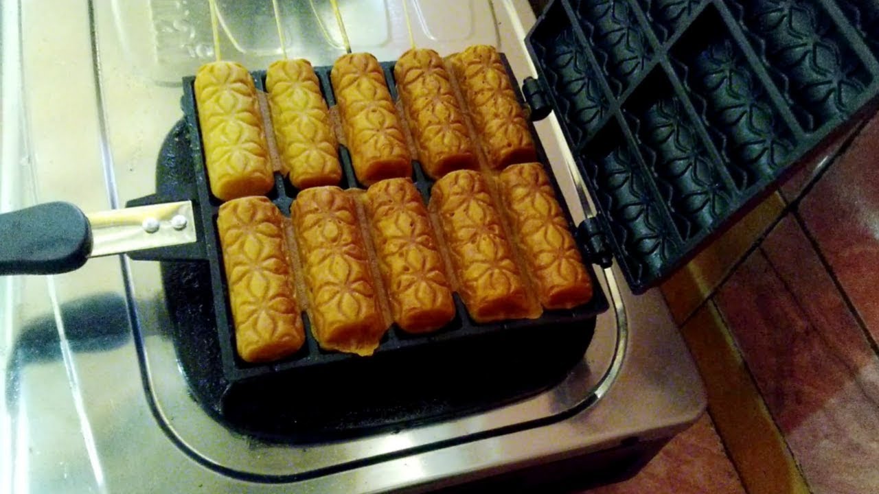 CARA MEMBUAT WAFEL SATE - HOW TO MAKE WAFFLE SATAY
