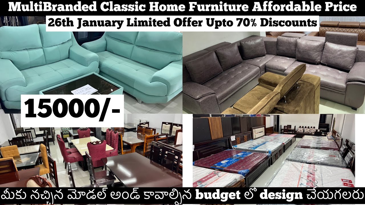 Multibranded Classic Home Furniture Items Affordable Price, Sofa Sets, Cots 15000 Hyderabad Shopping