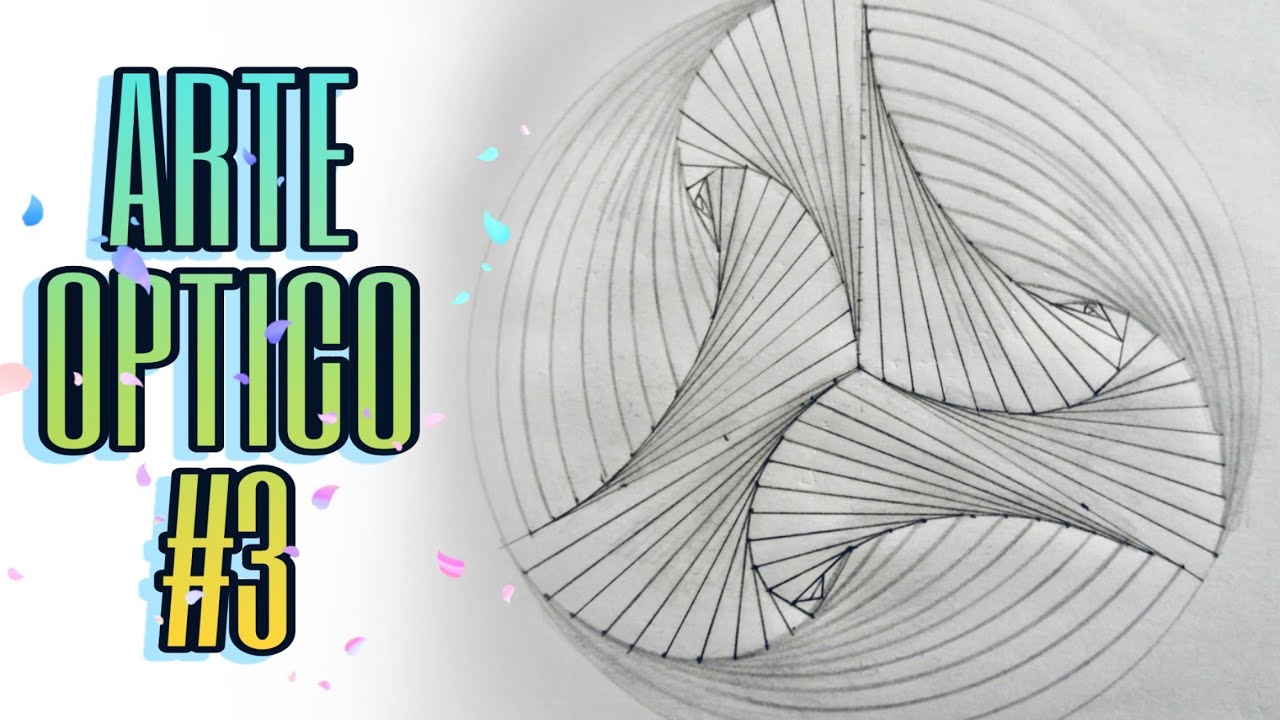 ✔️Arte Óptico#3 FÁCIL Y RAPIDO DE HACER 🔴💪 CON TRIANGULOS CURVOS✔️ JOY ARTS