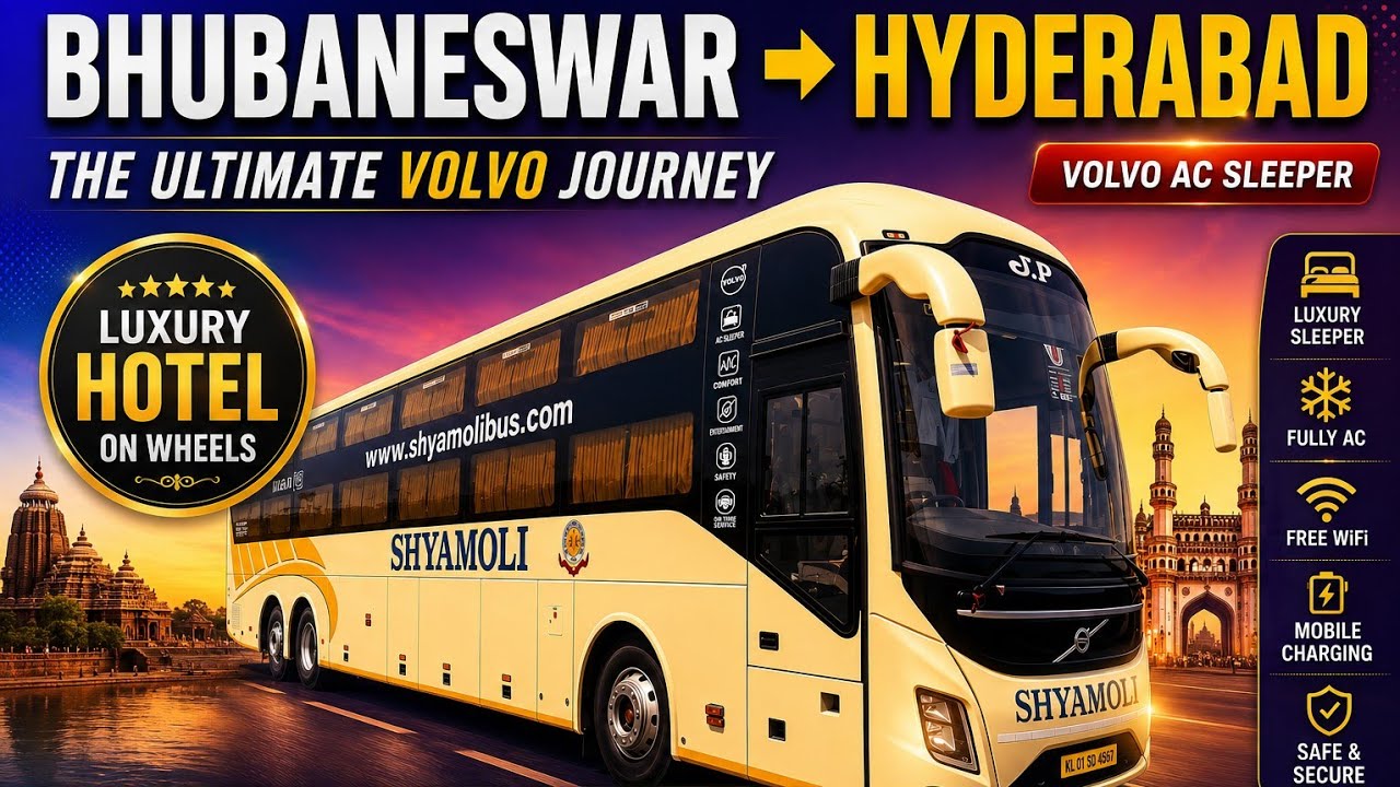 Bhubaneswar to Hyderabad bus #shyamoli #bus #travel #bhubaneswar #hyderabad #video#vlog #volvo 