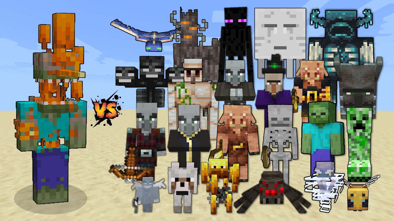 Infected Zombie Clucker vs All Mobs in Minecraft