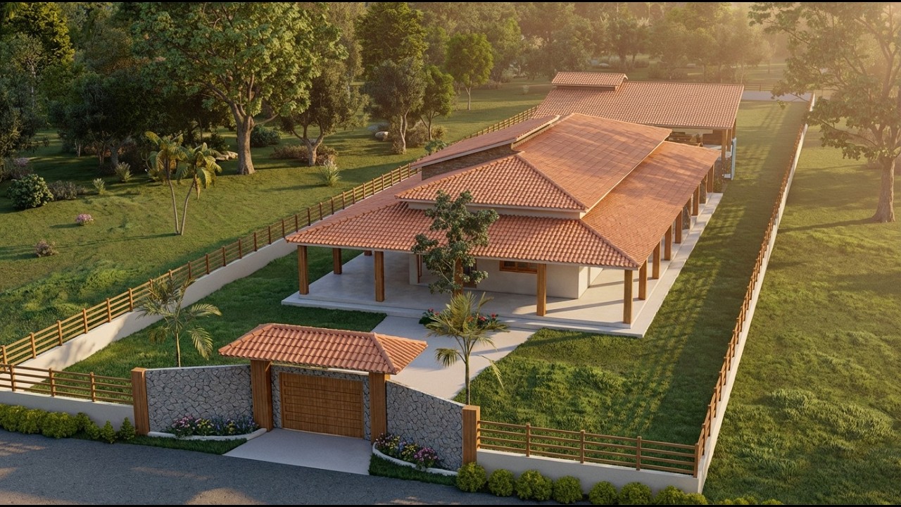 CASA DE CAMPO 4 QUARTOS E ÁREA GOURMET - GOSTOU? PROJETAMOS O SEU SONHO DE MORAR NO CAMPO | MODP415