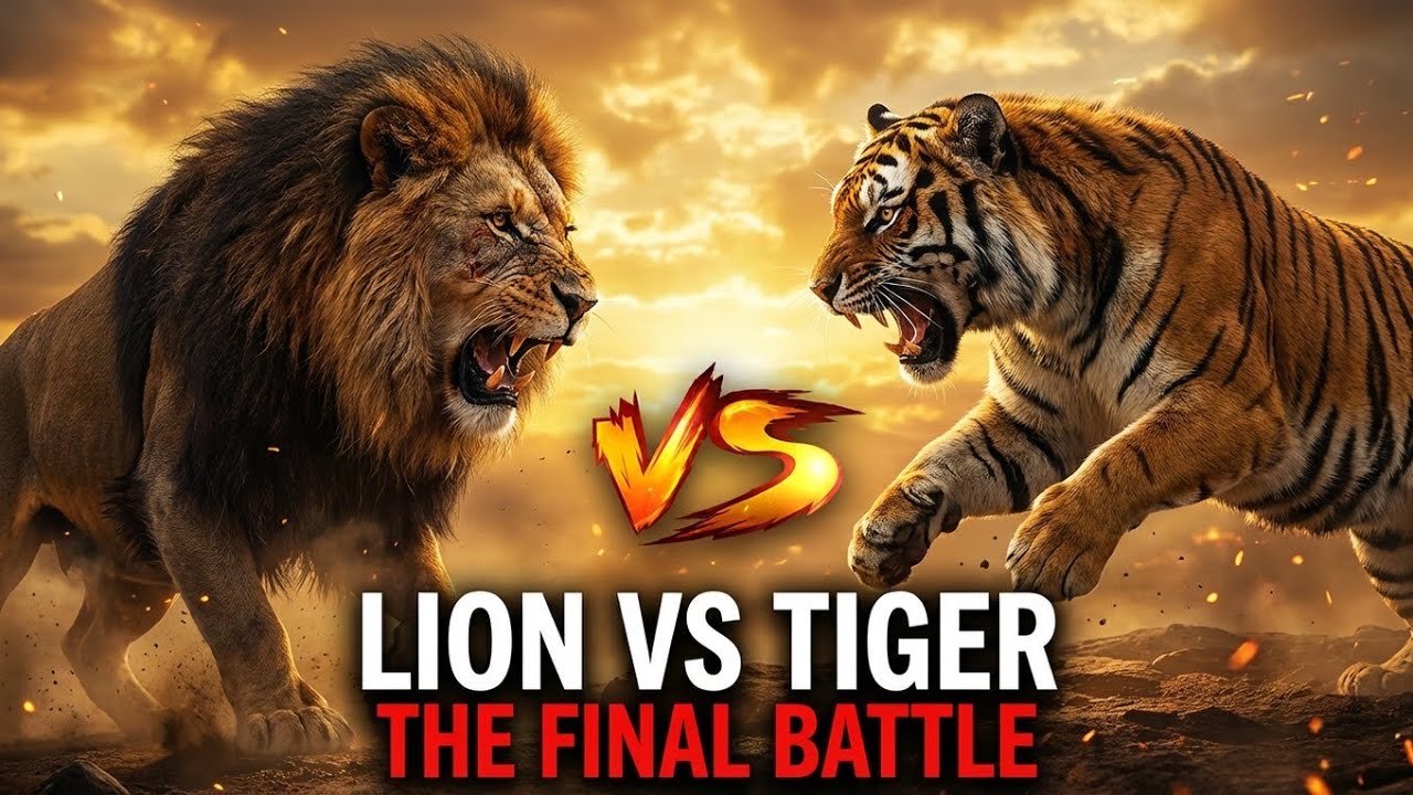 Lion vs Tiger Full Battle 